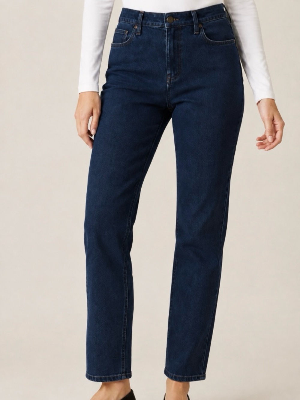 Coldwater Creek® Wonder Soft High Rise straight leg medium wash jeans